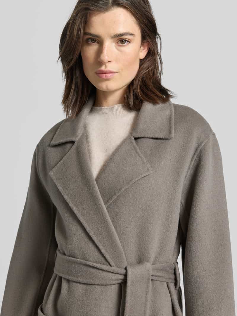 OAKWOOD Lange jas van lanawolmix met strikceintuur model 'ALLEGORIA'