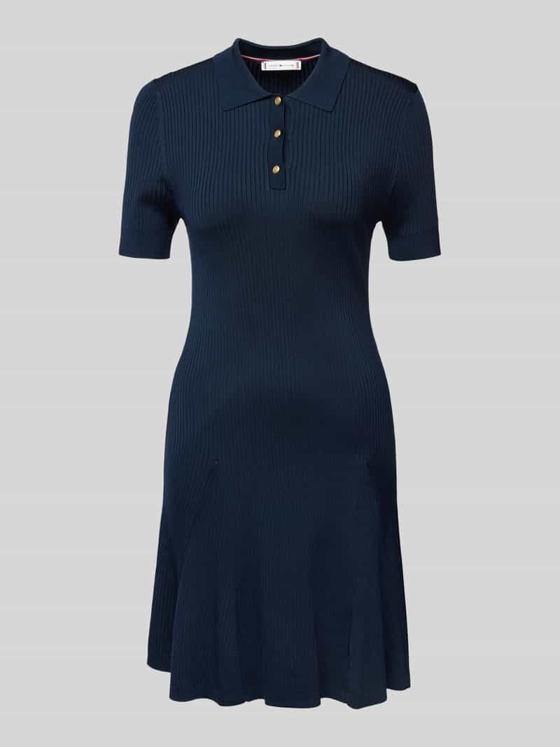 Tommy Hilfiger Knielange polojurk in riblook