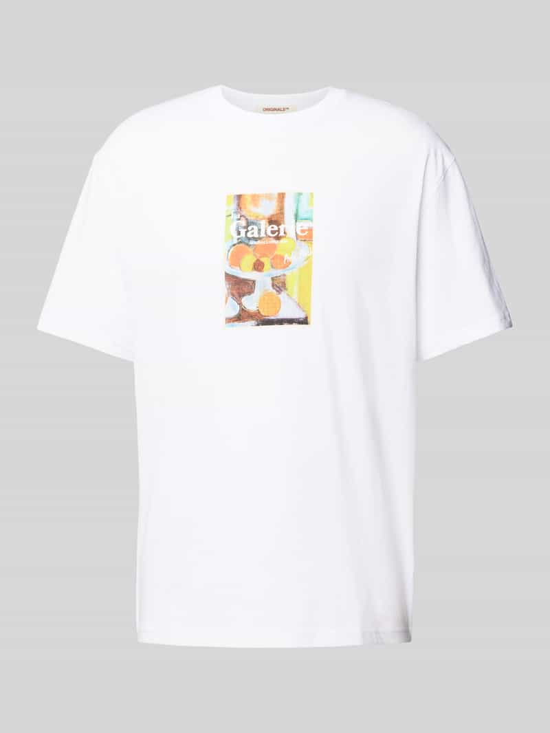 Jack & jones T-shirt met labelprint, model 'ORNOTO'