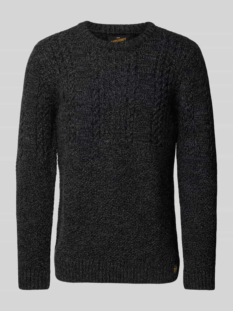 Superdry Gebreide pullover met kabelpatroon, model 'Jacob'