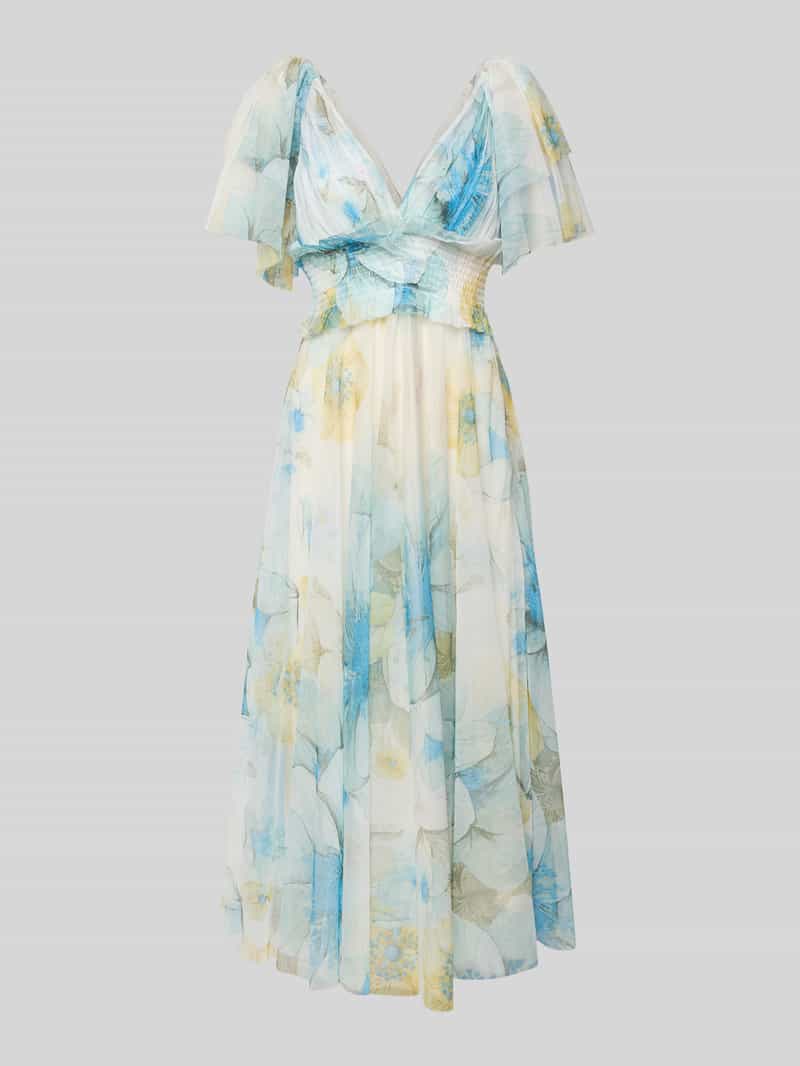 Lace & Beads Knielange cocktailjurk met V-hals