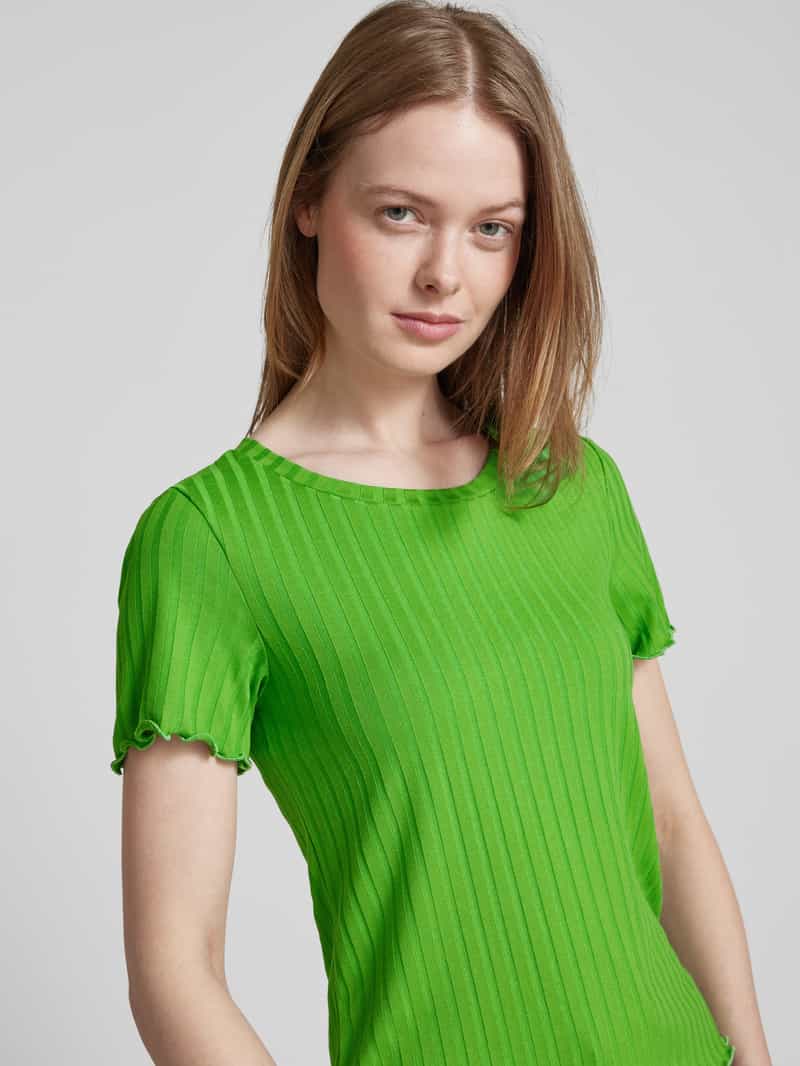 Rich & Royal T-shirt met geribde ronde hals