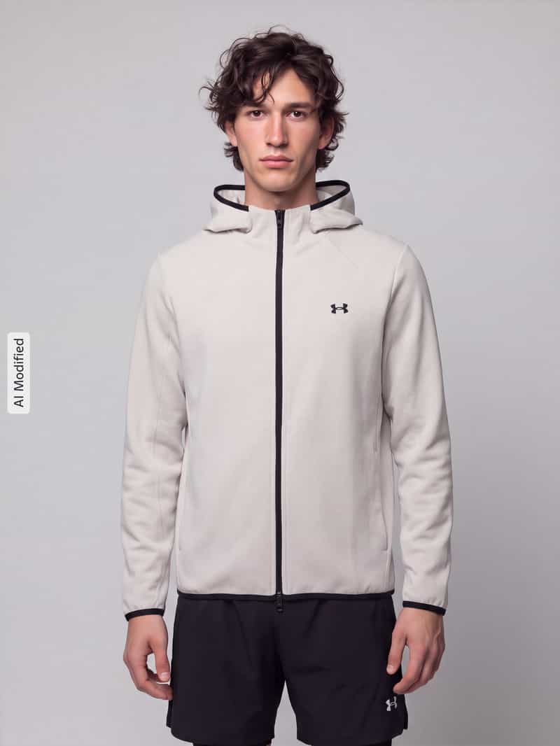 Under Armour Regular fit trainingsjack met katoenaandeel model 'Unstoppable Fleece'