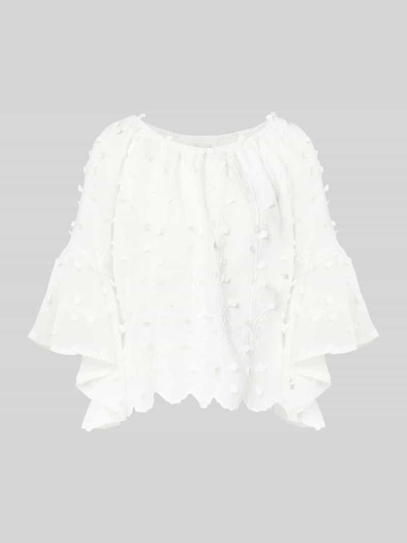 Relaxed fit blouse met structuurmotief