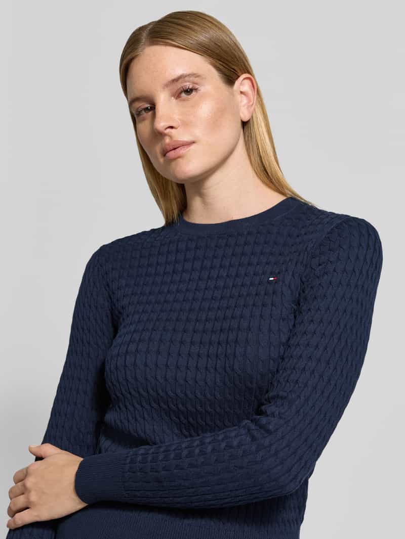 Tommy Hilfiger Regular fit pullover van puur katoen marineblauw, foto 4