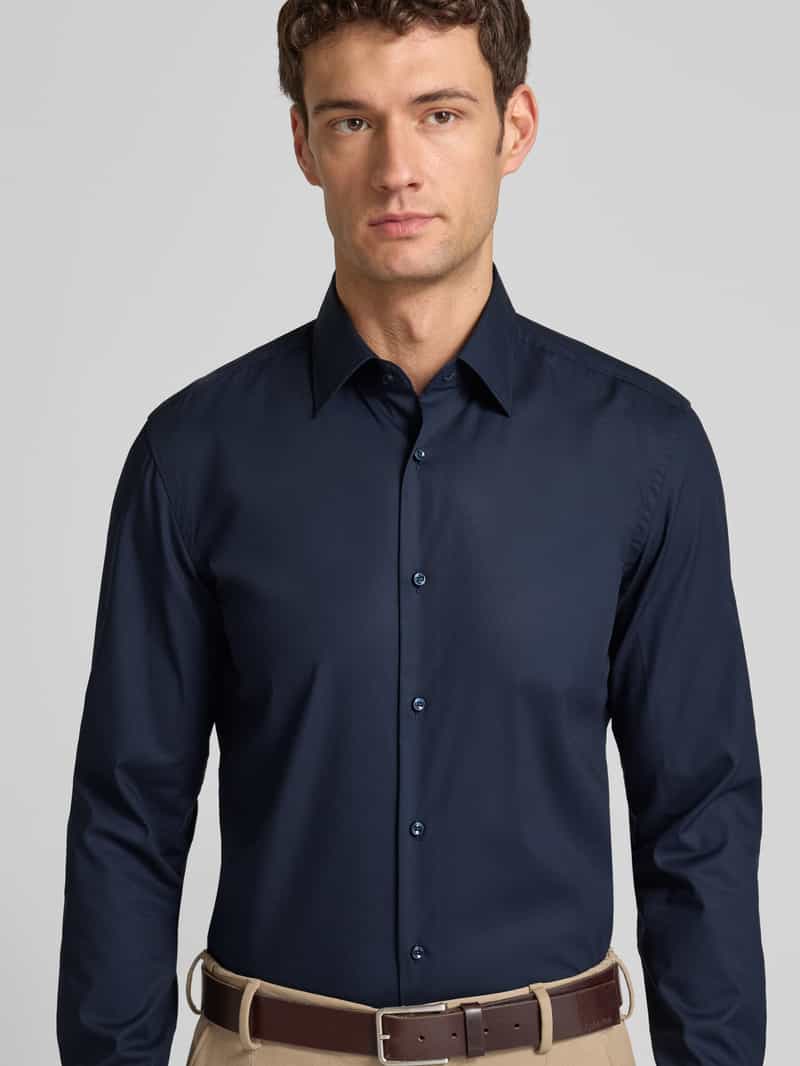 Boss slim fit zakelijk overhemd met extra lange mouw donkerblauw, foto 6