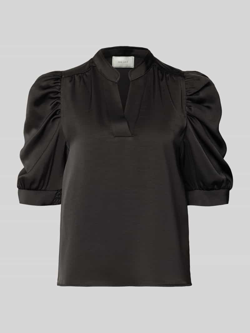 Regular fit blouse van satijn met pofmouwen model 'Roella'