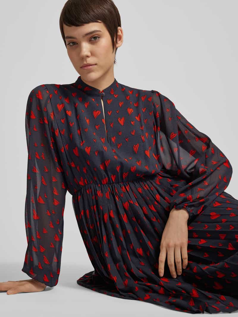 Jake*s Collection Knielange jurk met druppelvormige hals