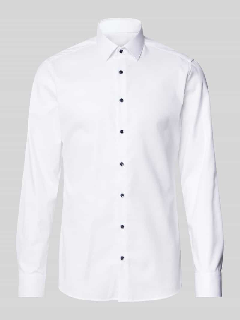Eterna Slim fit zakelijk overhemd met effen structuur