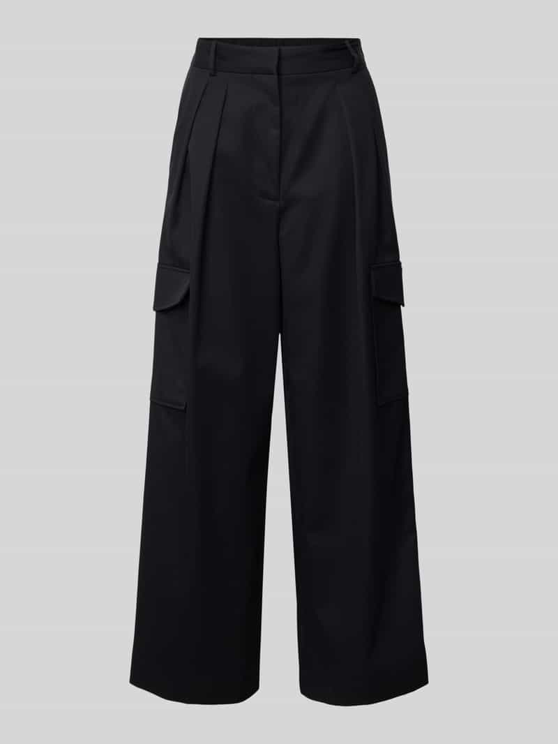 Ivy Oak Wide leg bandplooibroek met cargozakken model 'PRESTIGE'