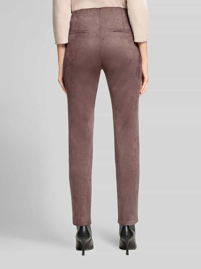 Betty Barclay Broek van imitatieleer met logodetail