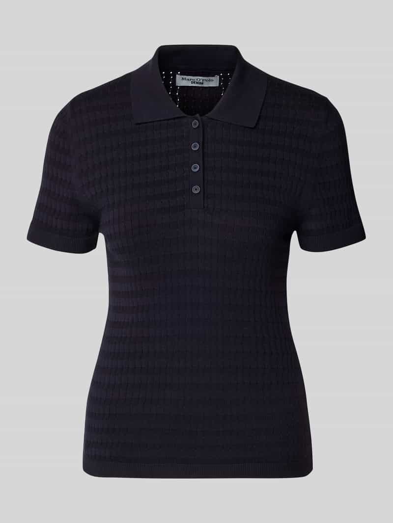 Marc O'Polo DENIM Gebreid shirt met polokraag en knoopsluiting