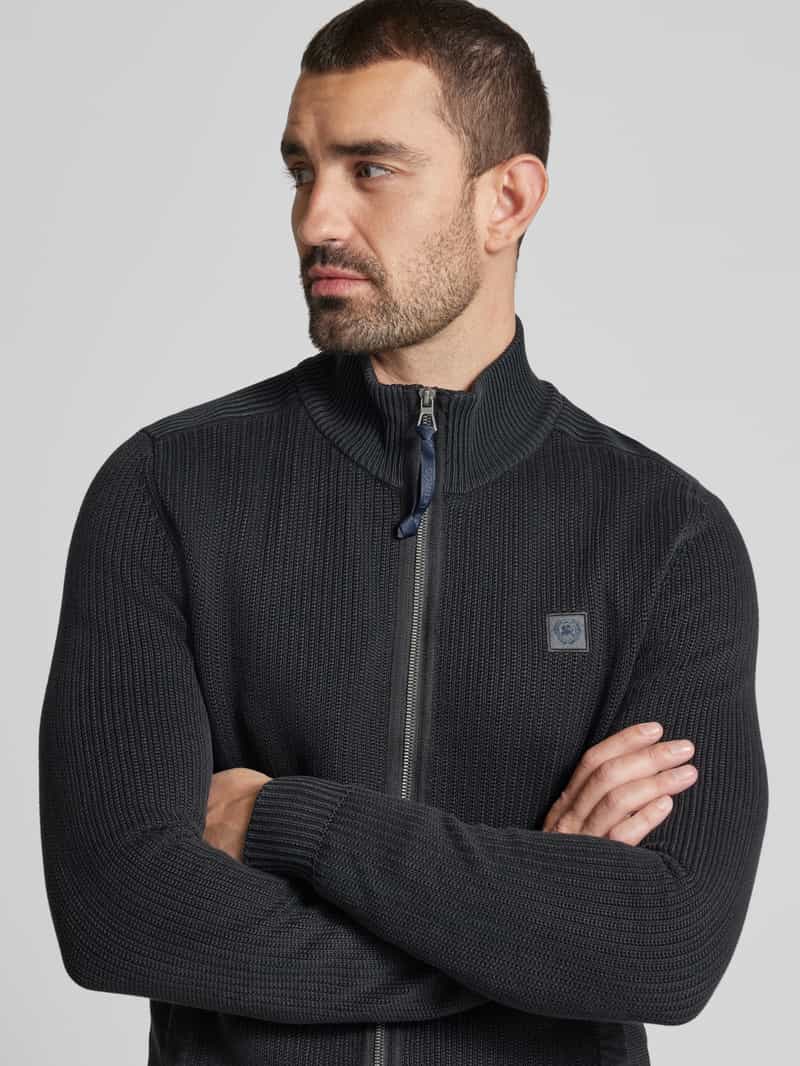 Lerros Gebreid jack met labelpatch