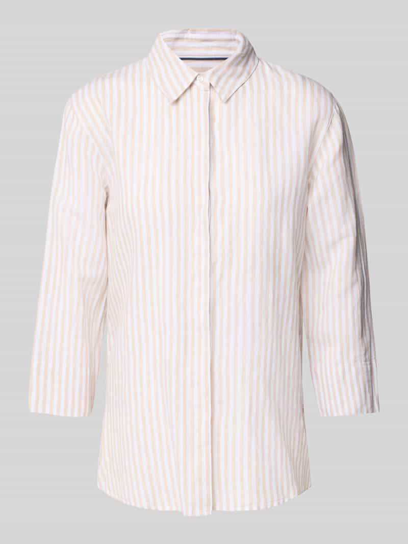 BRAX Regular fit linnen blouse met 3 4-mouwen model 'Vickie'