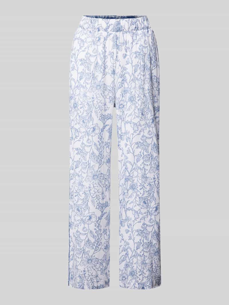 Pepe Jeans Wide leg linnen broek met elastische band model 'DUANA'