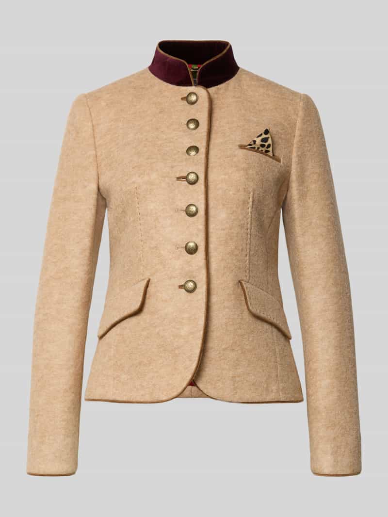 WHITE LABEL Slim fit blazer van wolmix met klepzakken