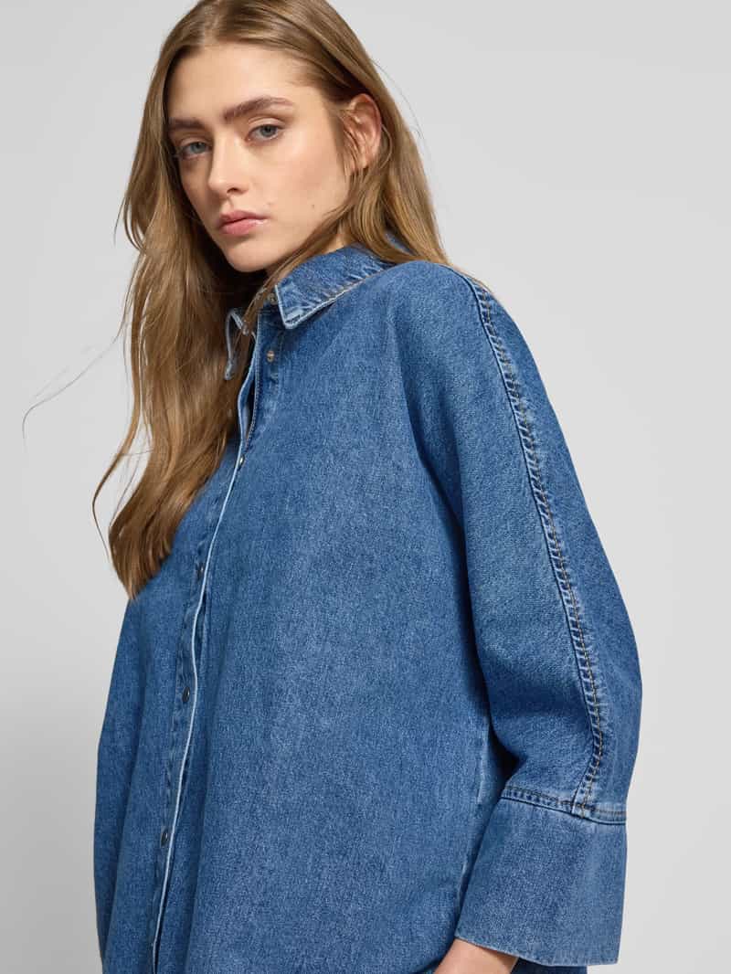 Only Loose fit jeansblouse van katoen met drukknoopsluiting model 'GRACE'
