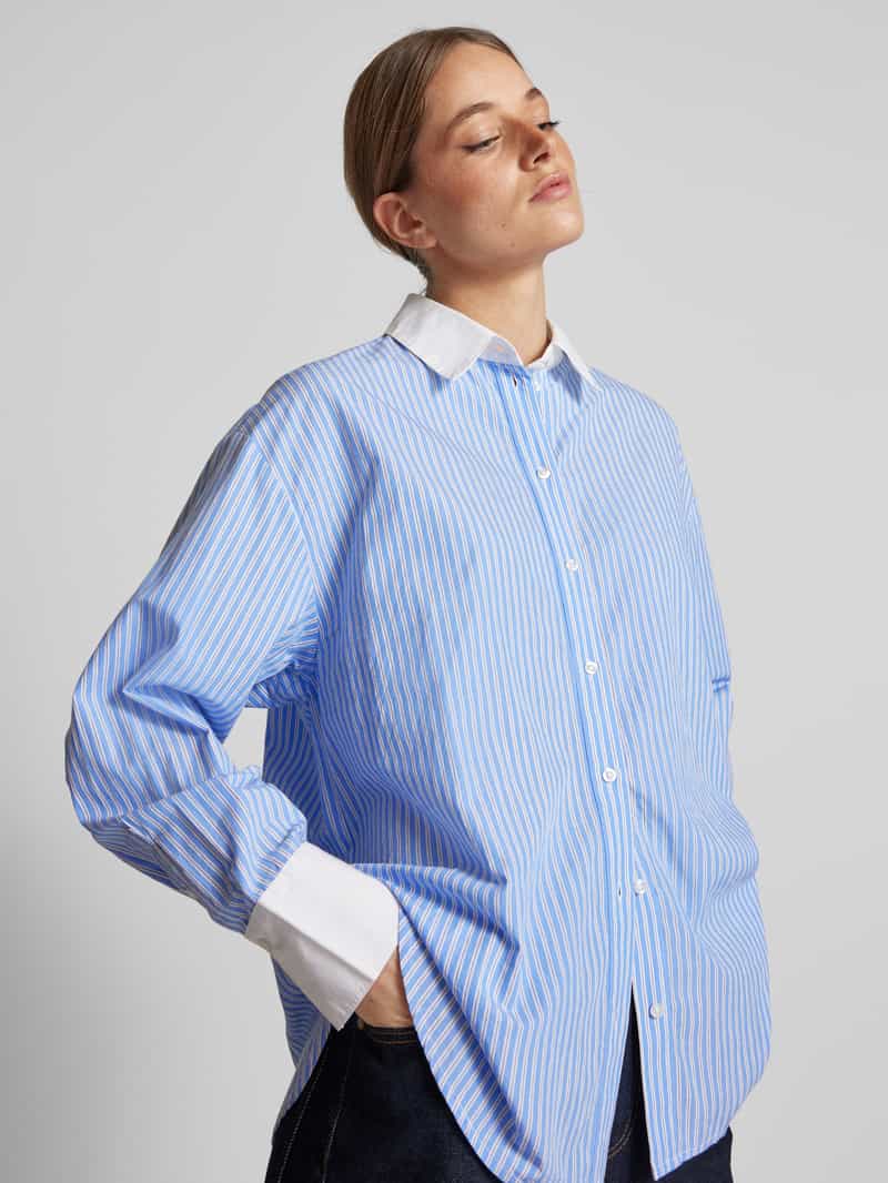 Jake*s Casual Relaxed fit overhemdblouse van puur biologisch katoen