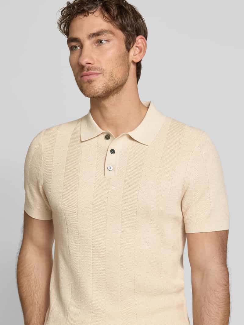 Profuomo Poloshirt met korte knoopsluiting