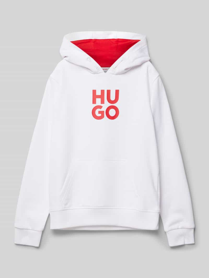 HUGO Hoodie met labelprint