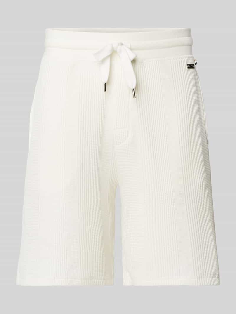 Boss Korte regular fit broek met structuurmotief