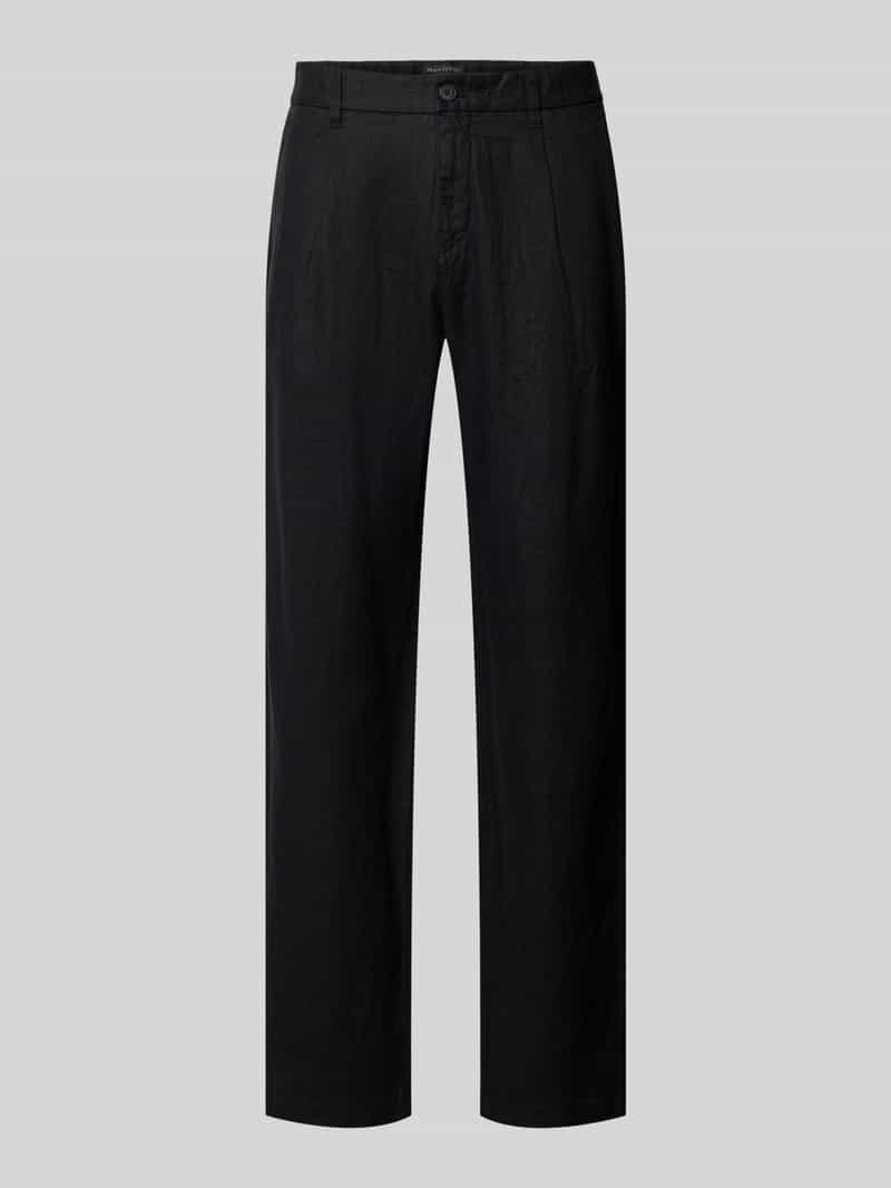 Tapered linnen broek met riemlusjes model 'OSBY JOGGER'