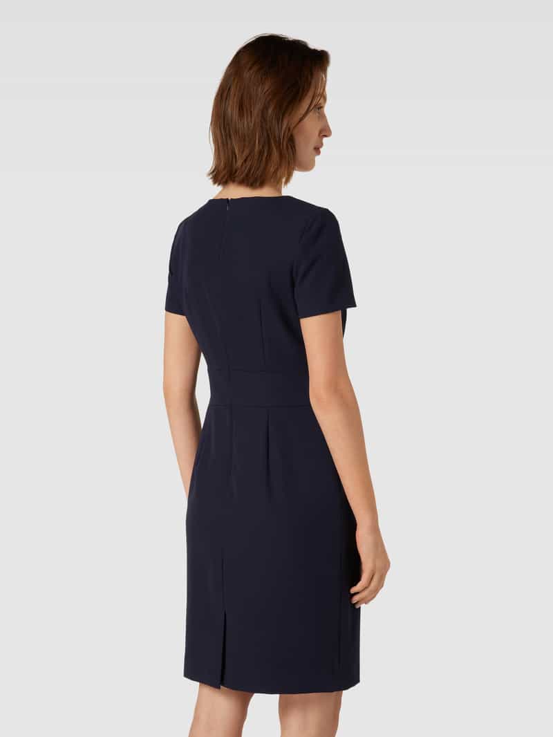 Knielange kokerjurk in effen design Jake*s Collection