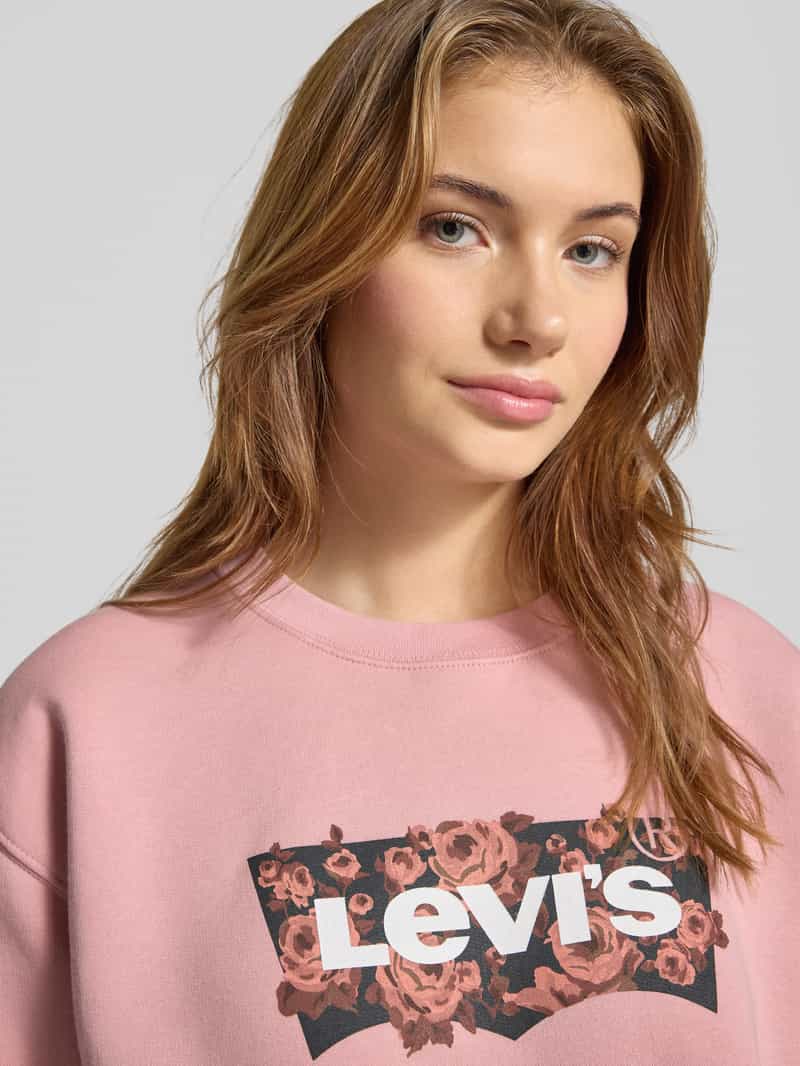 Levi's Sweatshirt met logoprint en ronde hals