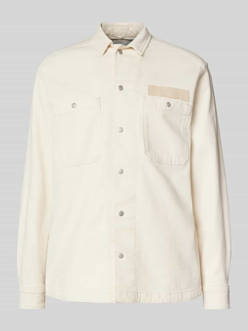 Replay Regular fit overhemdjack met labelbadge model 'Worker'