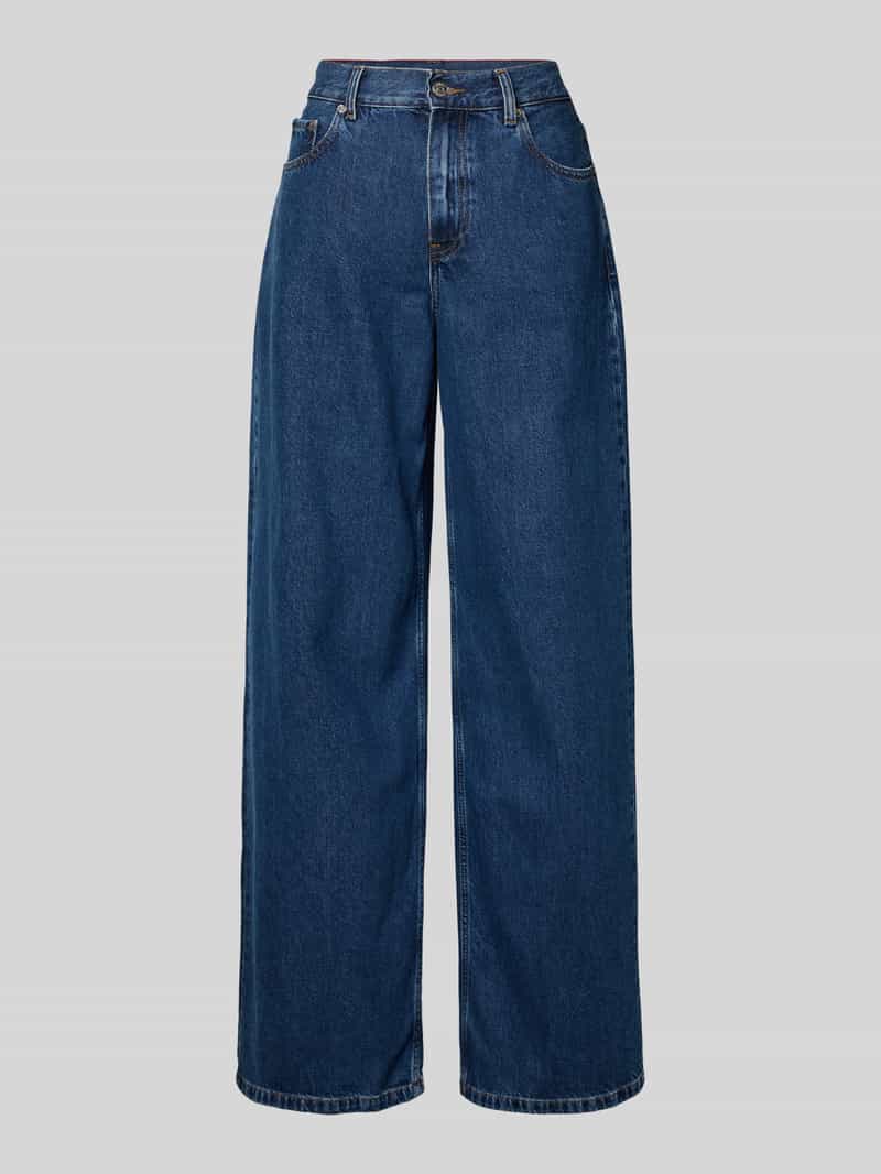 Wide leg jeans van puur katoen