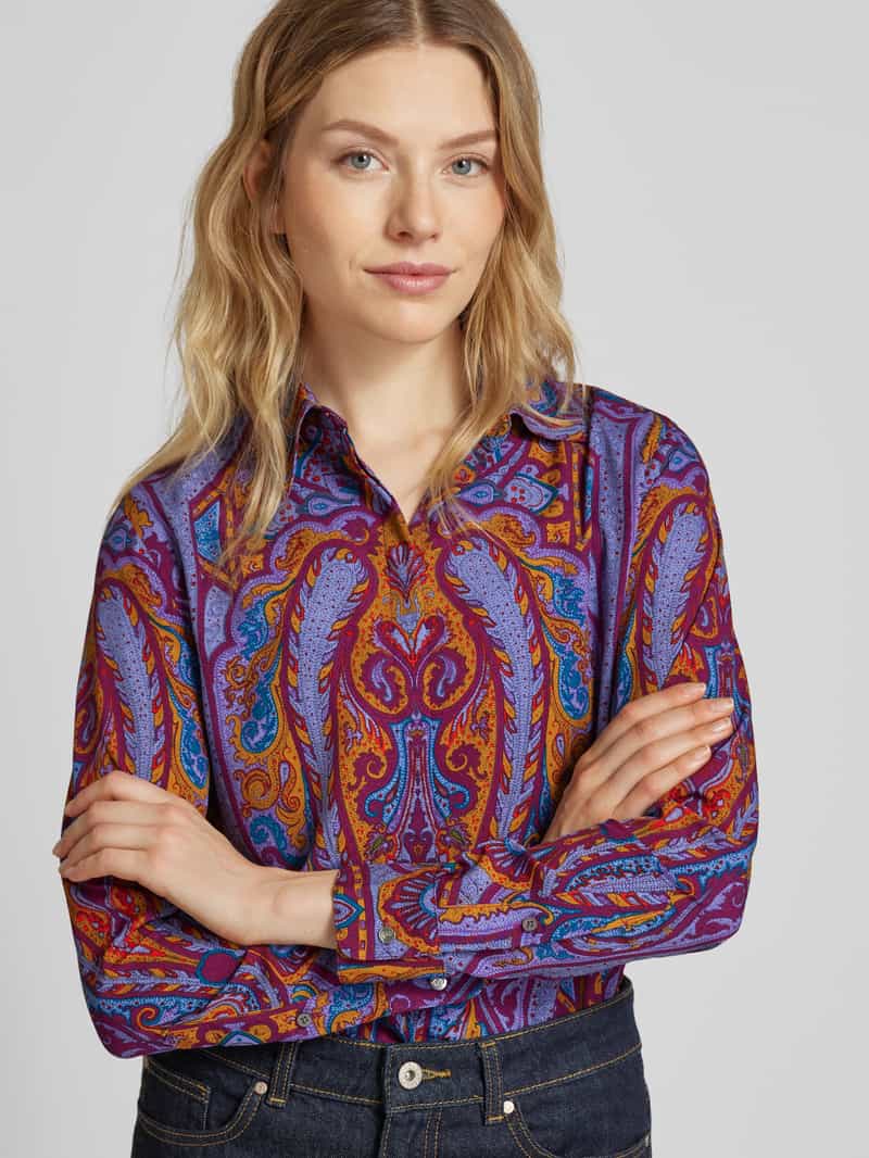 Lauren Ralph Lauren Blouse met blinde knoopsluiting model 'KRISTY'