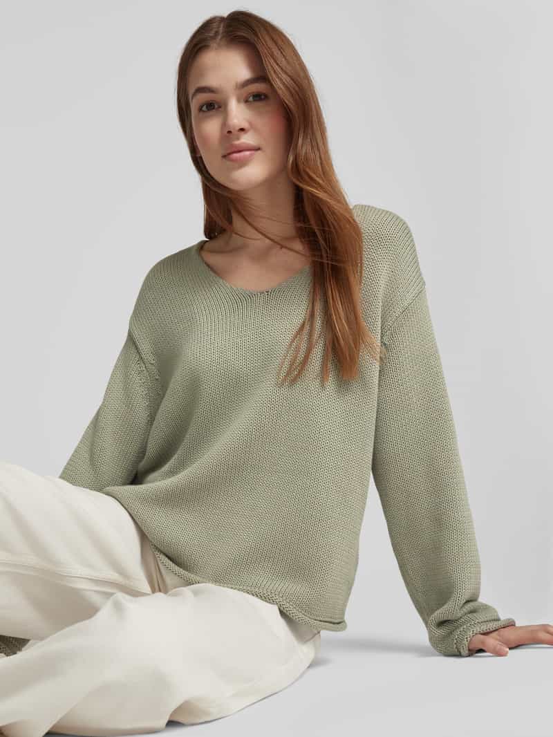 MOS MOSH Gebreide pullover met V-hals model 'BINE'