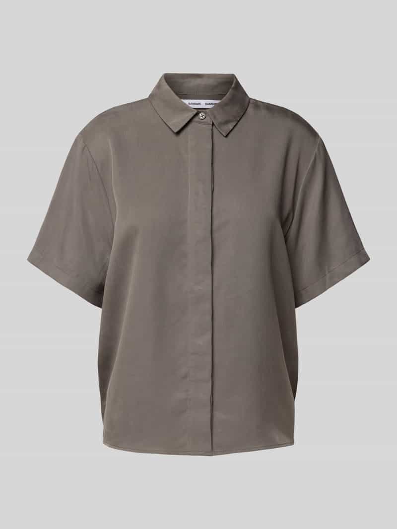 Samsøe Regular fit blouse van lyocell met blinde knoopsluiting