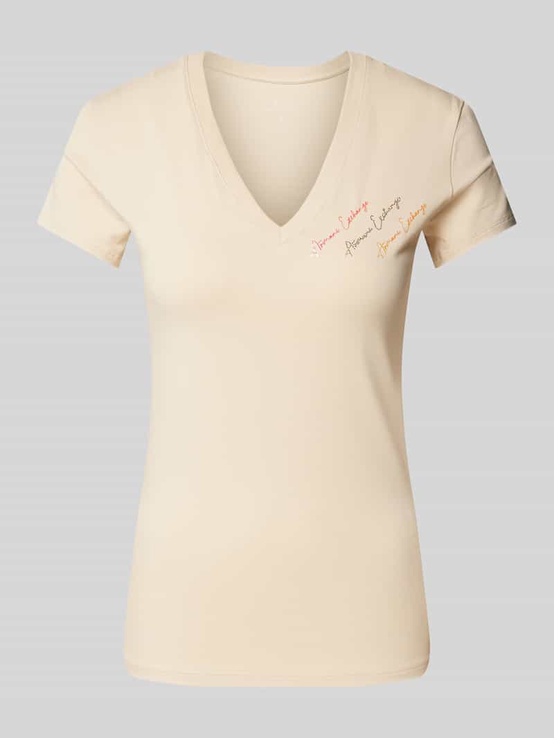 Armani Exchange T-shirt met label met siersteentjes
