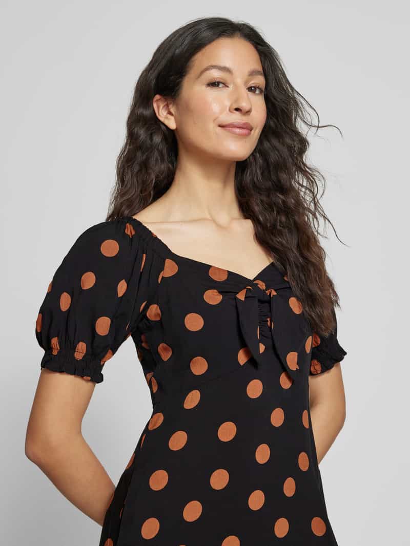 Apricot Midi-jurk van viscose met pofmouwen