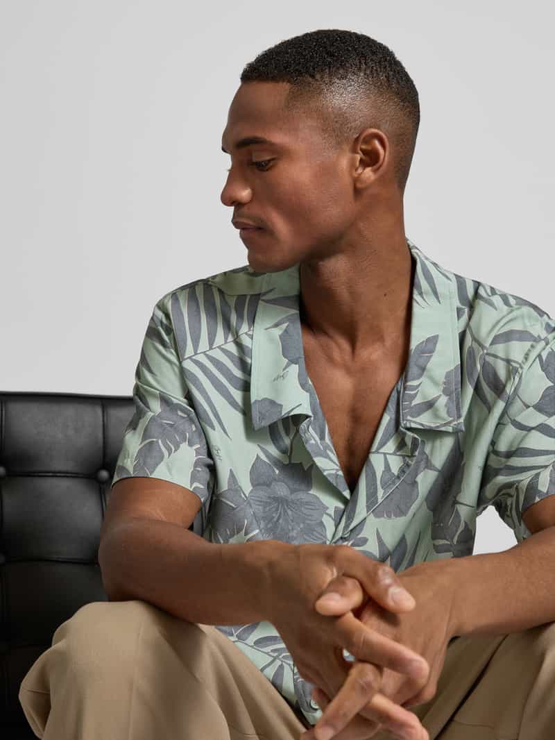 Boss Relaxed fit vrijetijdsoverhemd van viscose met resortkraag