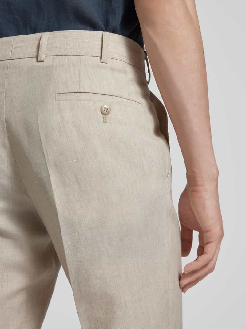 ATELIER TORINO Slim fit pantalon met persplooien