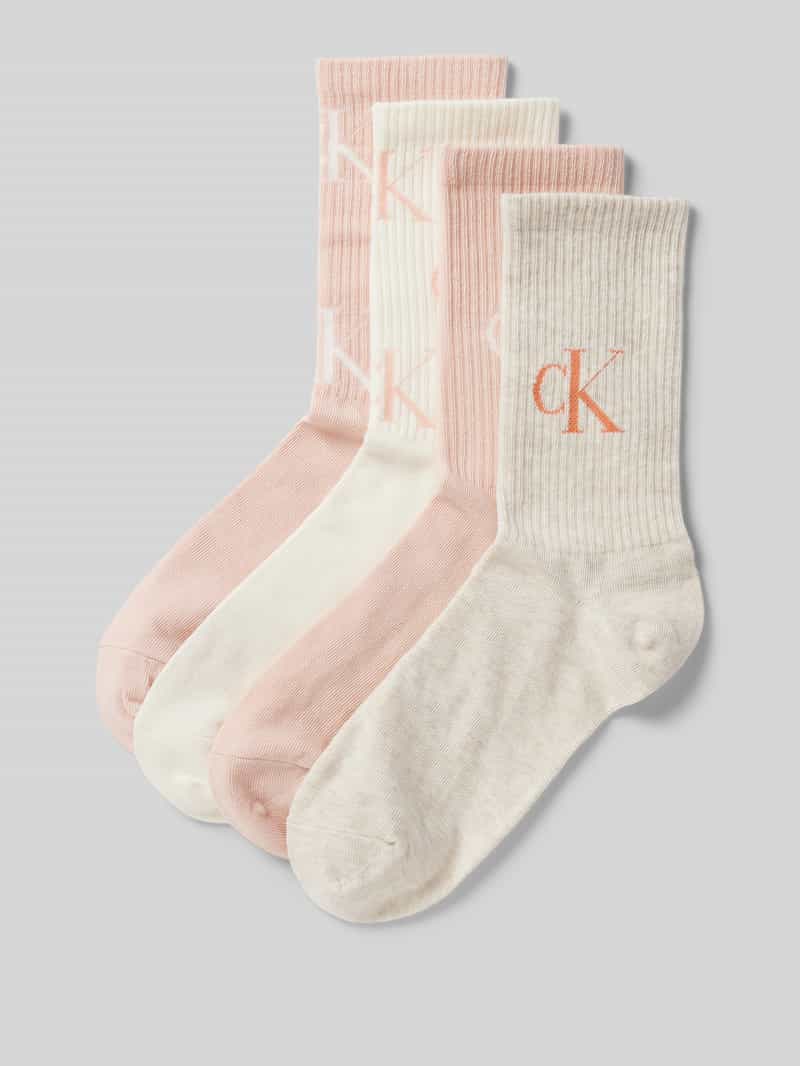 Calvin Klein Jeans Sokken met elastische ribboordjes in een set van 4 paar