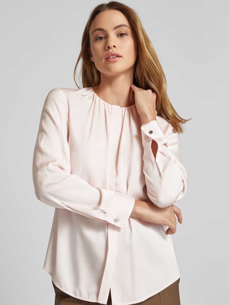 Boss Regular fit zijden blouse met plooien model 'Banorah'