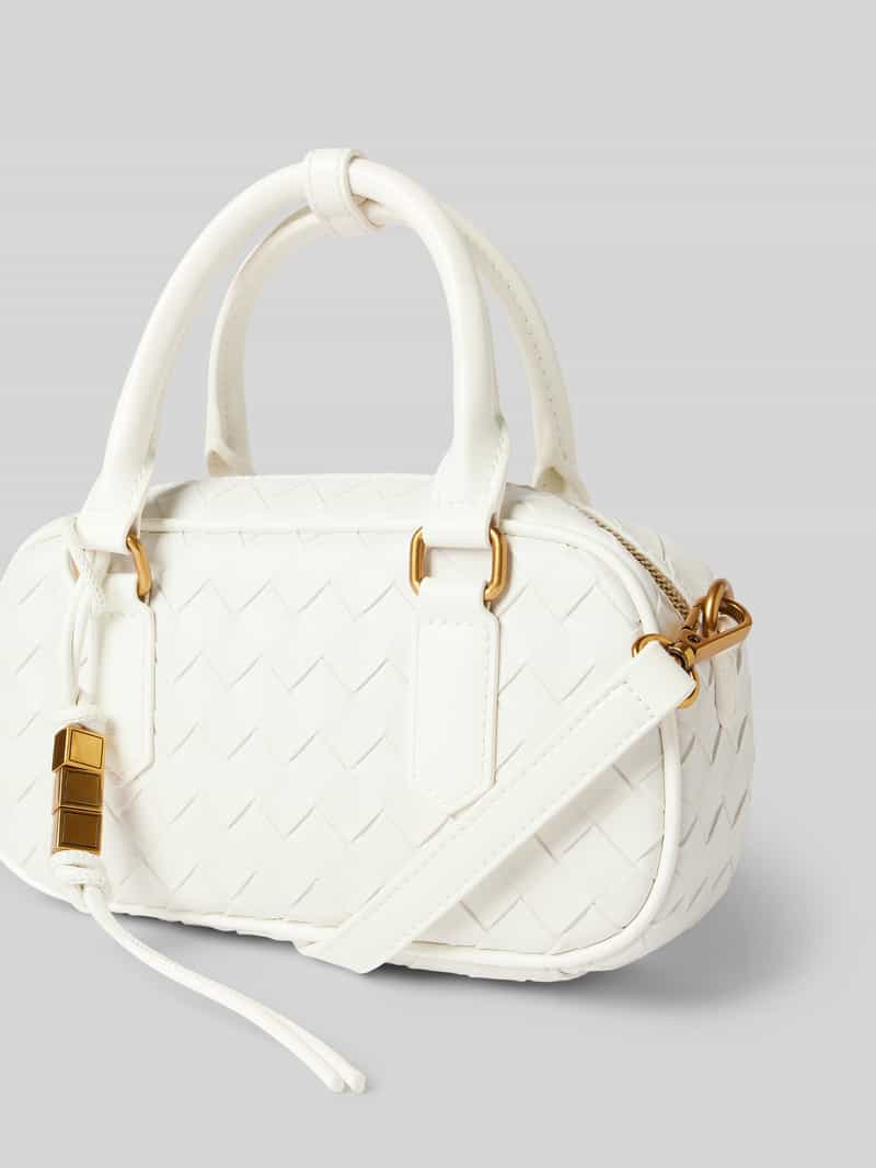 Seidenfelt Handtas in gevlochten look model 'KINNA BOWLING BAG'