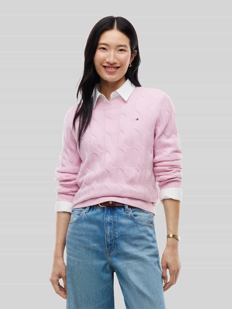 Tommy Hilfiger Regular fit pullover van pure wol