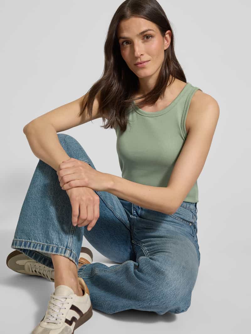 s.Oliver RED LABEL Slim fit tanktop van viscosemix met ribstructuur