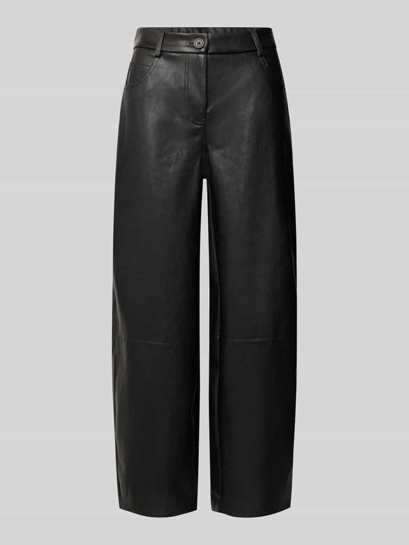 Opus Kunstleren broek met riemlussen