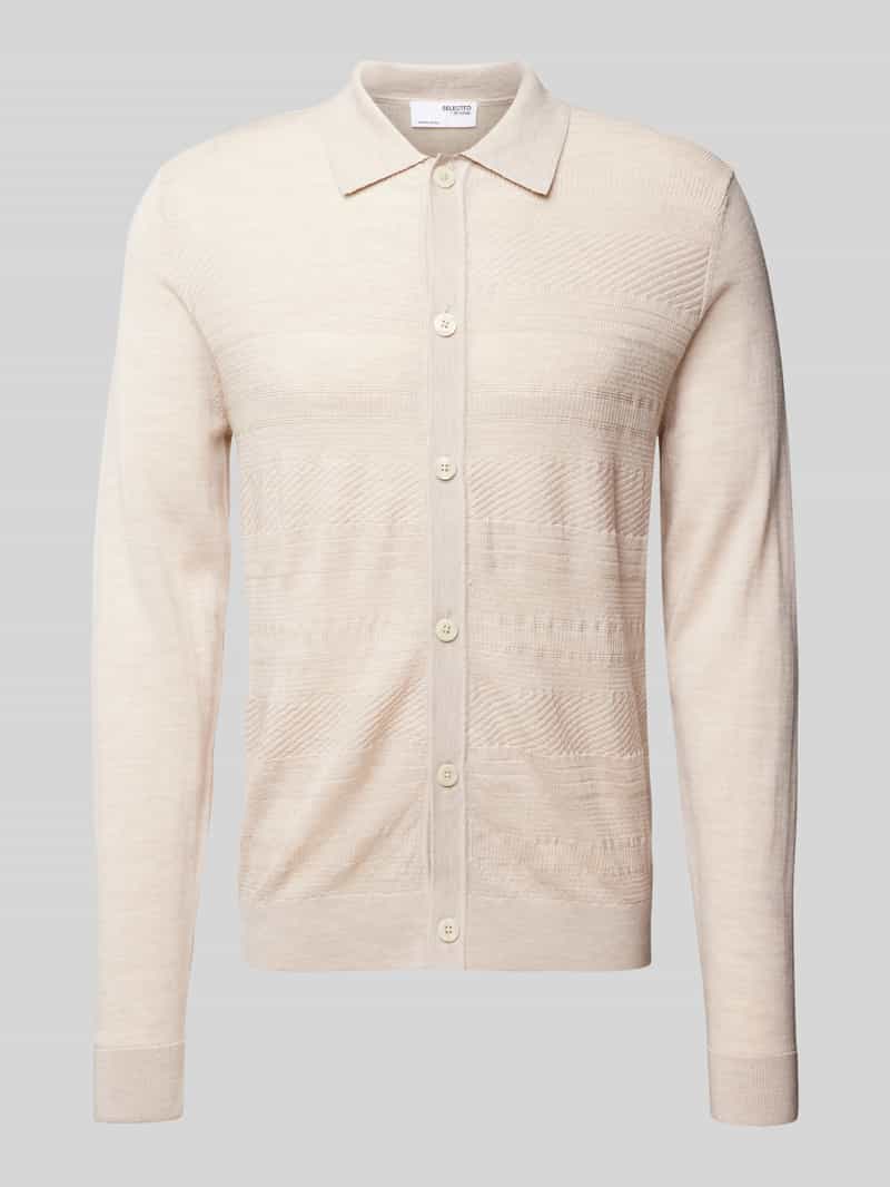 Selected Homme Cardigan met platte kraag model 'TRAY'
