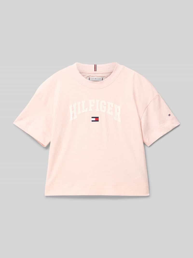 Tommy Hilfiger Teens T-shirt met ronde hals en labelstitching