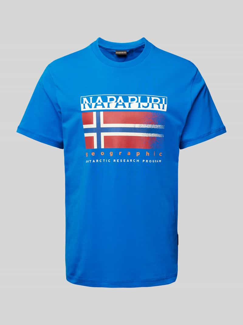 Napapijri T-shirt met label- en statementprint model 'S-KREIS'