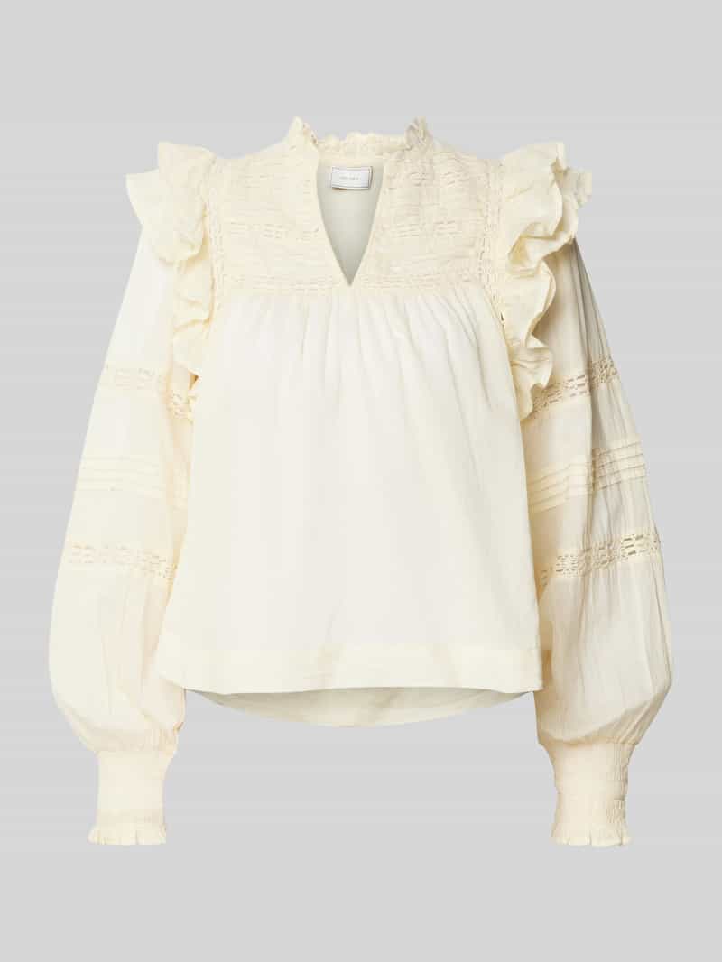 NEO NOIR Regular fit blouse met gehaakt kant model 'Mauri'