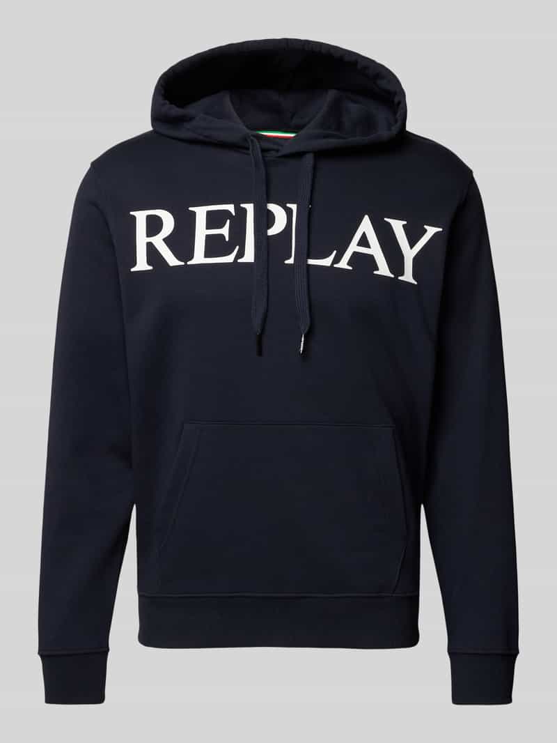 Replay Hoodie met labelprint