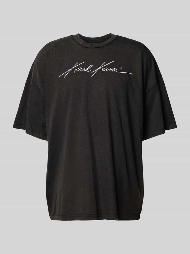 Karl Kani T-shirt met labelstitching, model 'Autograph'