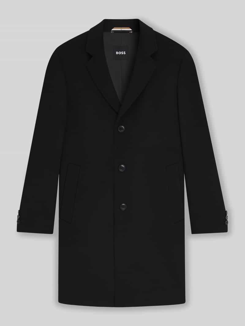 Boss Slim fit lange wollen jas met reverskraag model 'HYDE'